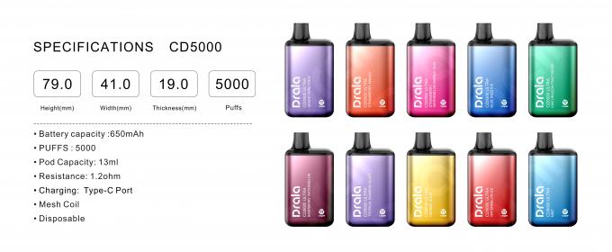 Drala Vape 5000 soffia baccello ricaricabile di Vape 0