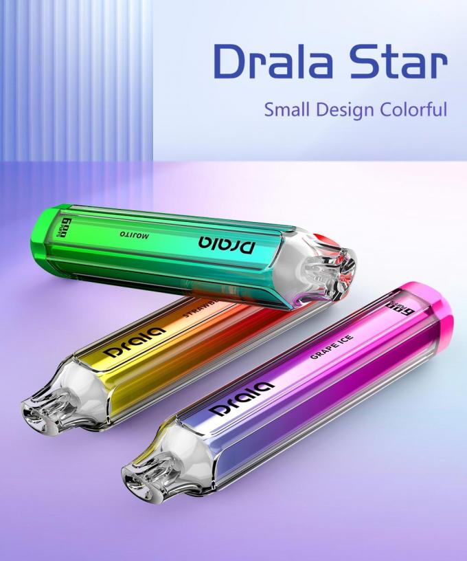 Dispositivo eliminabile del baccello di Vape dei soffi della stella 600 di Drala 0
